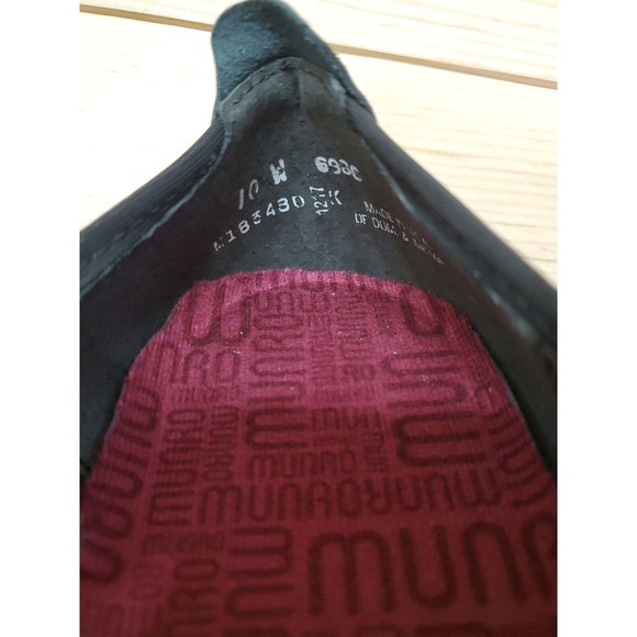 Munro Henlee Ballet Dress Flats Shoes Cap Toe Black Cream Check Women's 10W EUC - Picture 9 of 13